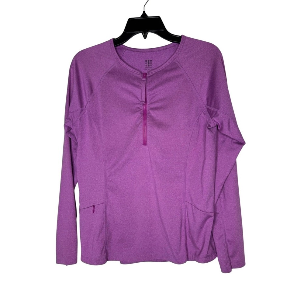 Title Nine Womens Purple‎ 1/4 Zip Top Long Sleeve Sun Shirt Athletic Golf Tennis